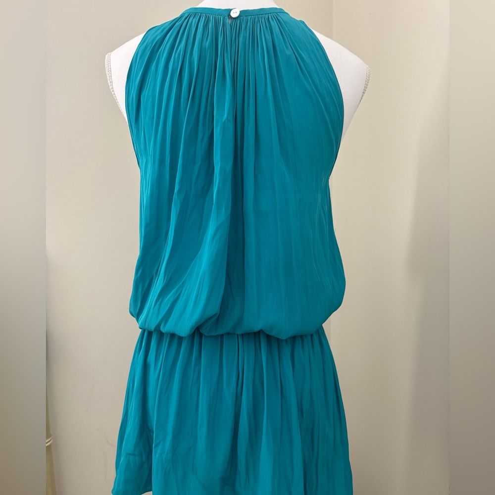 Ramy brook teal halter dress